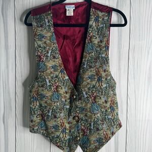Vintage Backyard Blues Golf Tapestry Vest Women's X Large 1990s